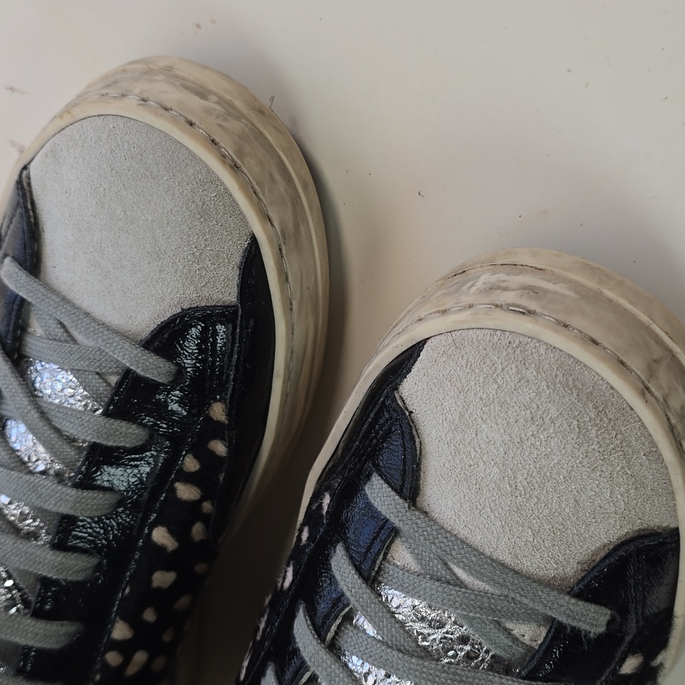 P448 Black and Silver Calf Patterned Sneakers - Picture 4 of 14